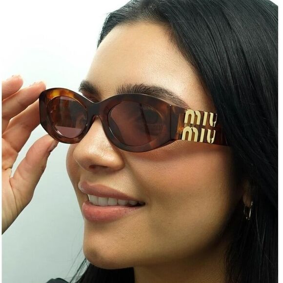 NEW MIU MIU Sunglasses MU11WS 14L20I Honey Havana/Light Purple Brown Women - Picture 1 of 10